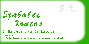 szabolcs kontos business card