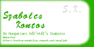 szabolcs kontos business card